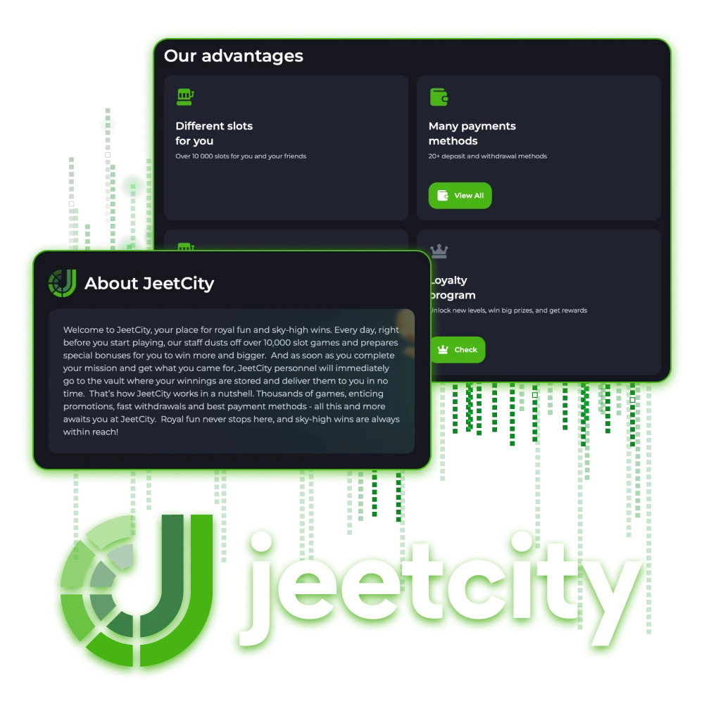 JeetCity online casino offers players a wide range of games and bonuses.