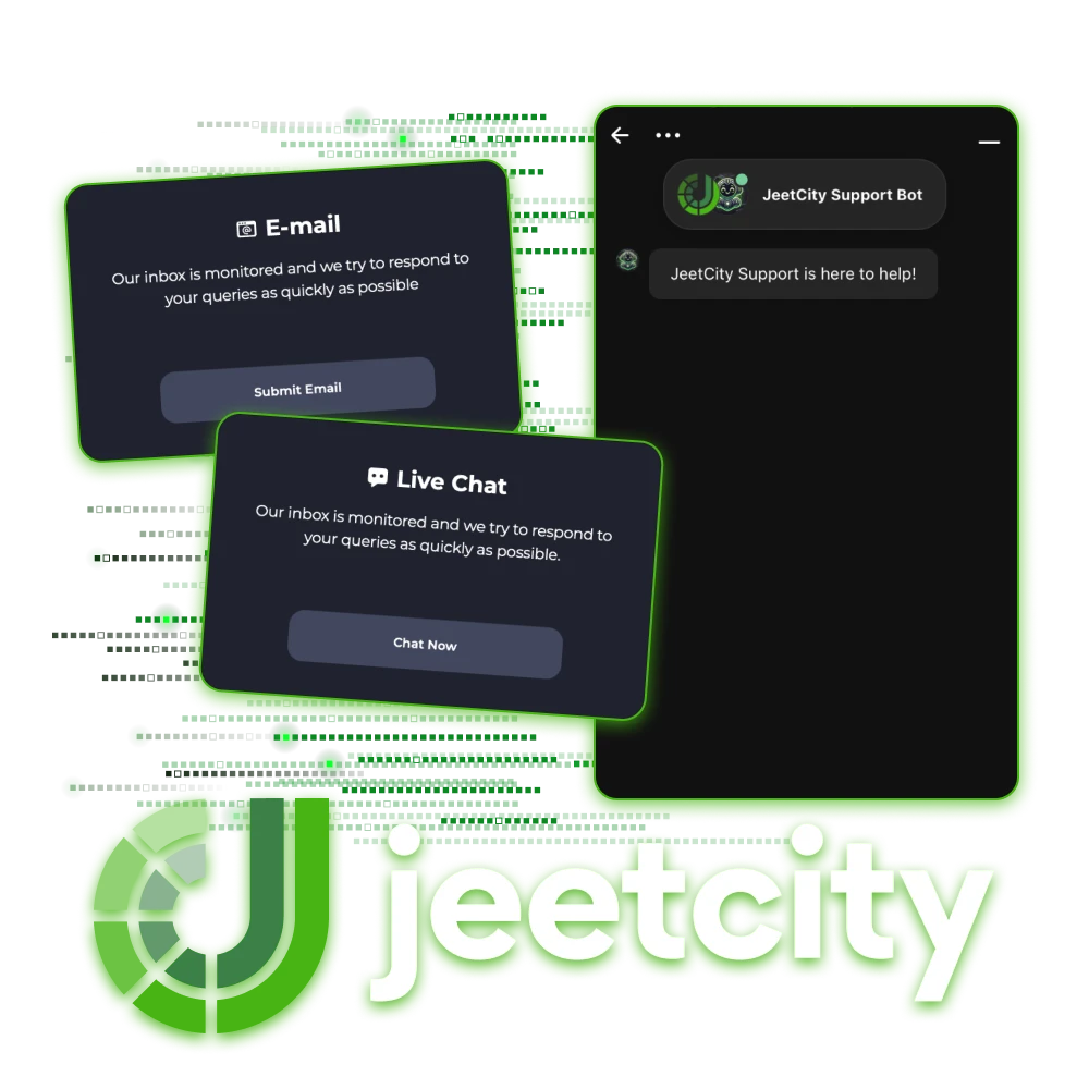 JeetCity online casino has a 24/7 technical support service.